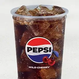 A cold cup of Cherry Pepsi®, combining the classic cola taste with a vibrant burst of sweet cherry flavor.