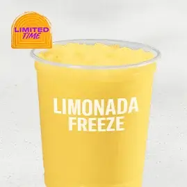 A Limonada Freeze, a frosty, bright yellow drink with a tangy lemon flavor.