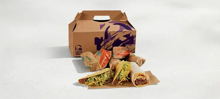 Taco & Burrito Cravings Pack from Taco Bell, including a mouthwatering selection of crunchy tacos and deliciously seasoned burritos.