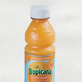 A cold glass of Tropicana® Orange Juice, with the bright and refreshing taste of 100% pure orange juice.